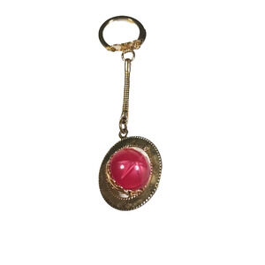 Spinner Keychain Red Purple Gold Tone Lightweight Fun Activity